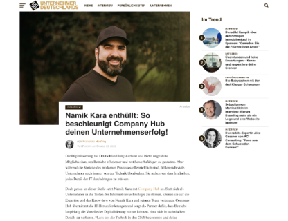 Namik Kara enthüllt: So beschleunigt Company Hub deinen Unternehmenserfolg.